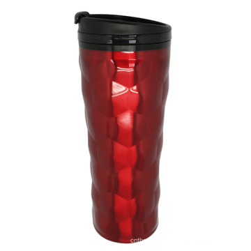 Unique en acier inoxydable Double paroi Travel Mug 16oz rouge